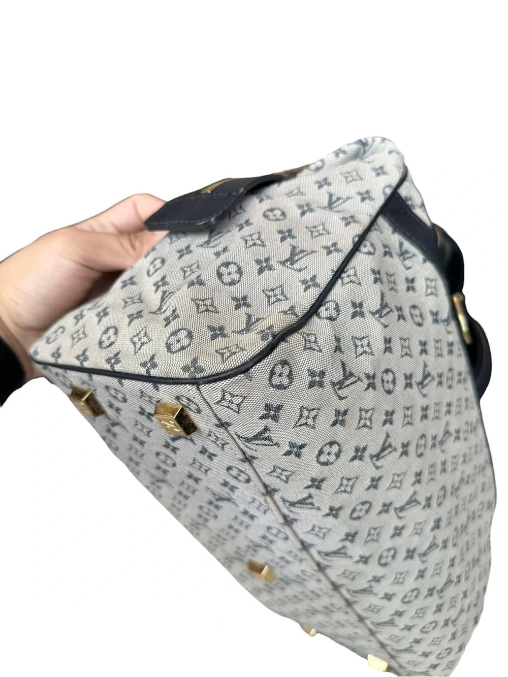 Louis Vuitton Josephine Mini lin Monogram Canvas Satchel in Beige and Black